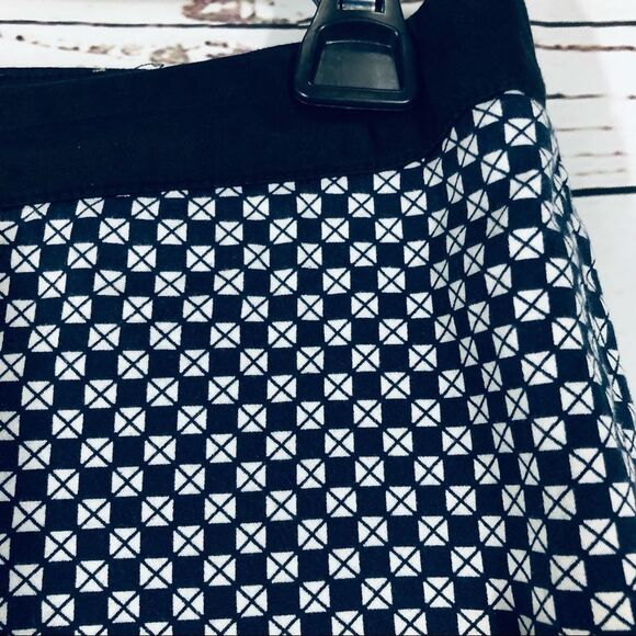 Sandro Studio Patterned Cotton Stretch Fitted Shorts Navy Blue White Print 2 - Picture 5 of 5